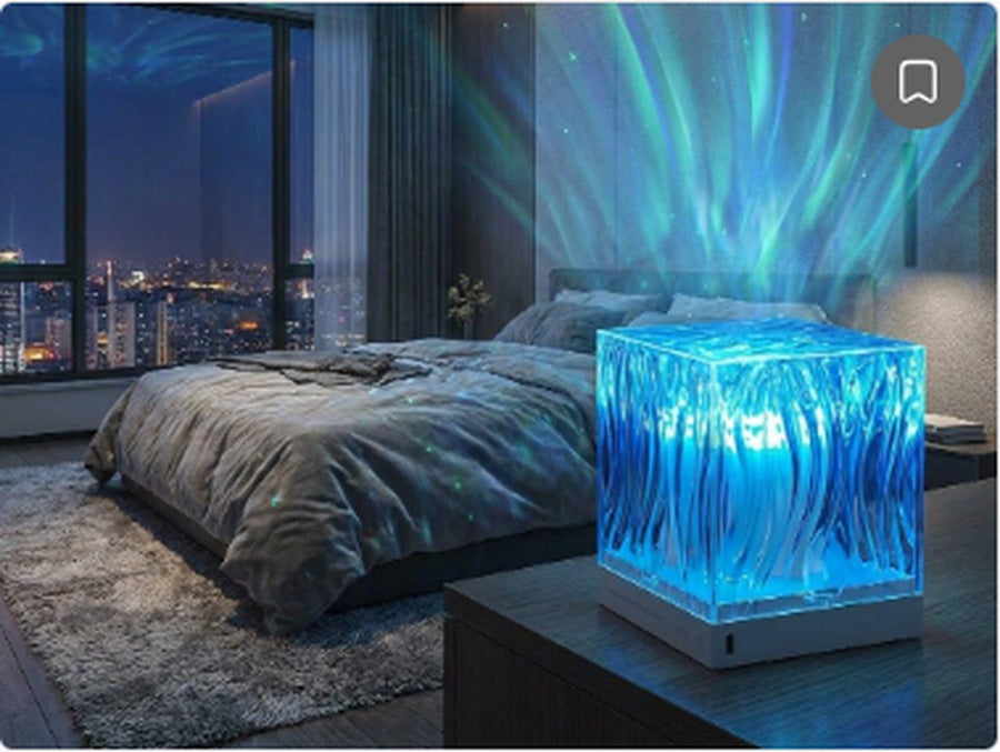 Ambiente de auroras boreales en un dormitorio